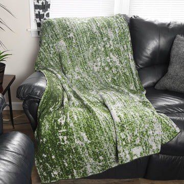 Abstract Verdant Green throw 50x60