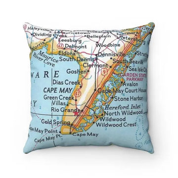 Cape May Map Pillow