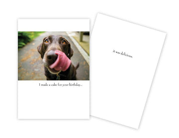 Licking Dog Funny Birthday Card