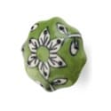 Green Azalea Painted Ceramic Knob