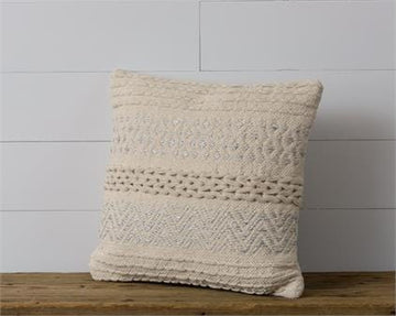 Pillow - Knitted with Silver Accents