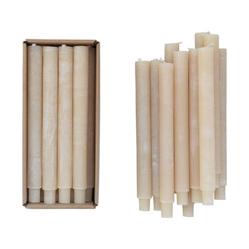 Unscented Taper Candles - Powder Finish (Cream Color)