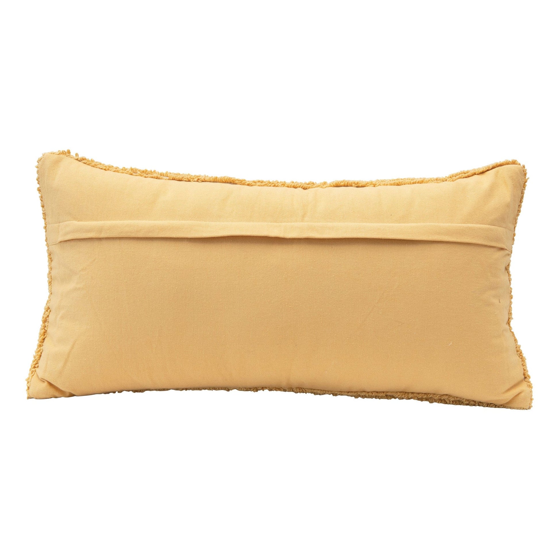 "Sunkissed" Yellow & White Cotton Punch Hook Lumbar Pillow  - Five and Divine