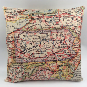 Pennsylvania Map Pillow
