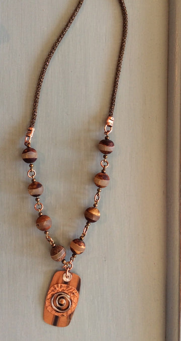 Copper & Gemstone Pendant Karen Wolf
