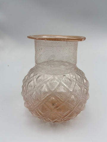 Pink Hand Blown Glass Vase