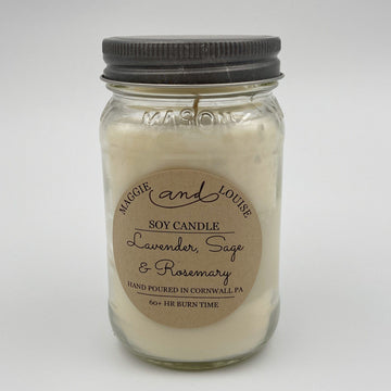 Lavender, Sage & Rosemary Soy Candle by Maggie and Louise