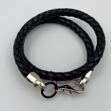 Multi Wrap Braided Leather Bracelet with Stainless Steel Clasp