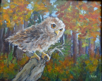 Owl See You in September by Karen Wolf (Framed Painting)