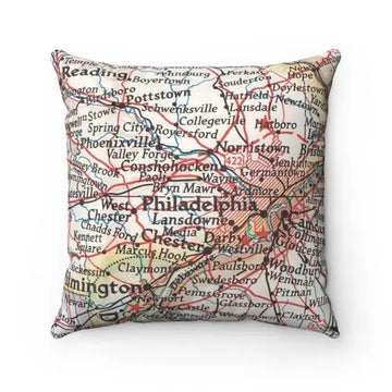 Philadelphia Map Pillow