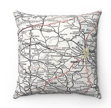 Wernersville Map Pillow