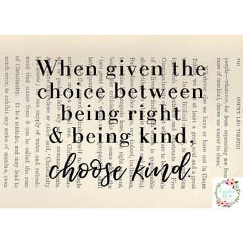 Book Art - When Given The Choice - 5x7 Unframed Print - Cecelia Rose Book Art