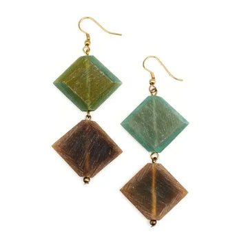 Anju Omala Verdant Earrings - Faceted Squares - Five and Divine