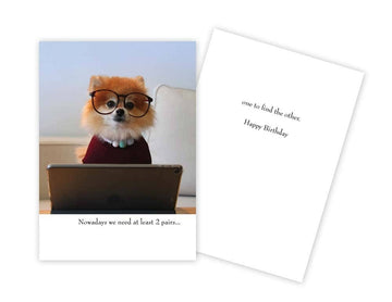 Dog Wearing Glasses Funny Birthday Card