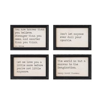 Wood Framed Wall Decor with Saying - 4 Styles DF0050A