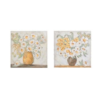 Canvas Wall Decor w/ Flowers in Yellow Vase  DF2833A