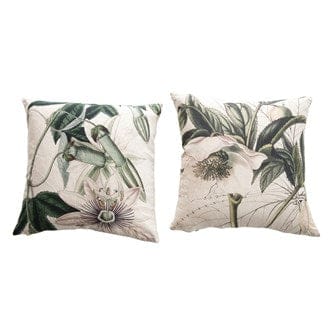 Floral Printed Linen Pillow,  2 Styles