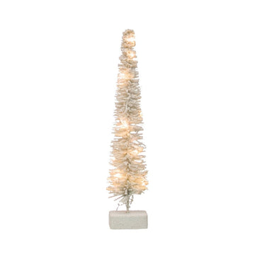 3-1/2" Round x 17-1/2"H Rattan LED Tree, White - Five and Divine