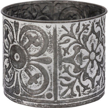 Floral Embossed Round Bin - Small