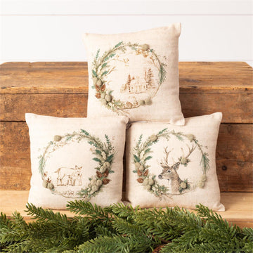 Mini Pillow - Holly and Ivy Embroidered (sold separately)