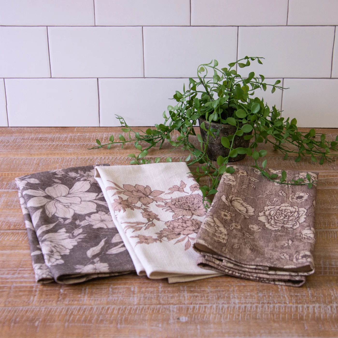 Tea Towels - Sepia Florals (Set of 3)