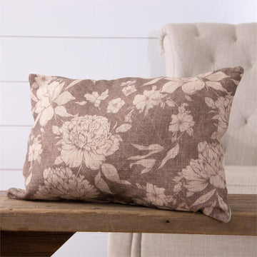 Lumbar Pillow - Sepia Floral Pattern