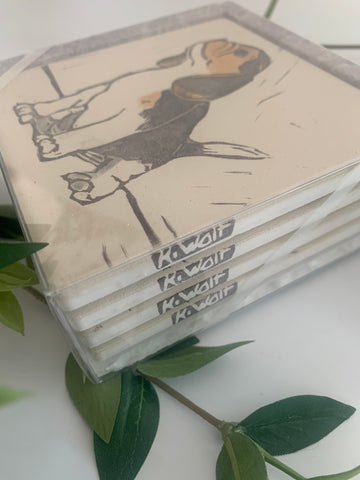 Beagle Baby Art Coasters - Set of 4