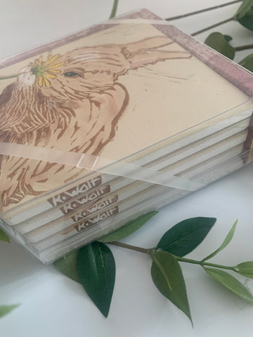 Blossom Bunny Art Coasters - Set of 4