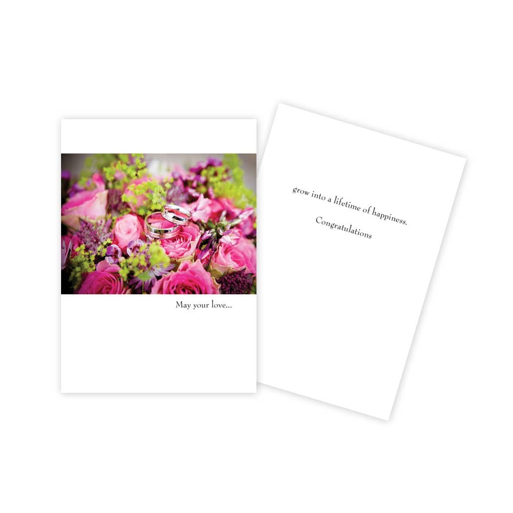 Bouquet Rings Wedding Card - Five and Divine