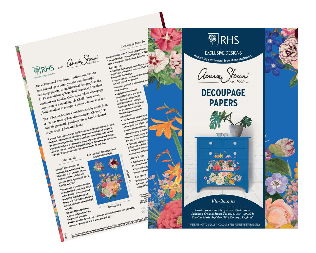RHS Decoupage Paper - Floribunda - Five and Divine