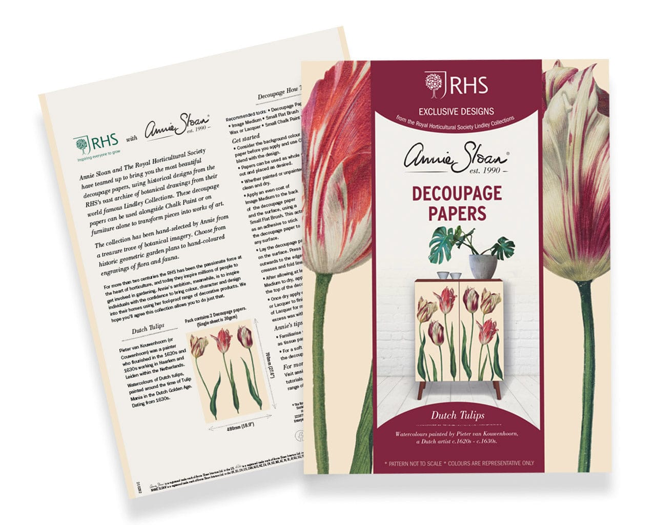 RHS Decoupage Paper - Dutch Tulips - Five and Divine