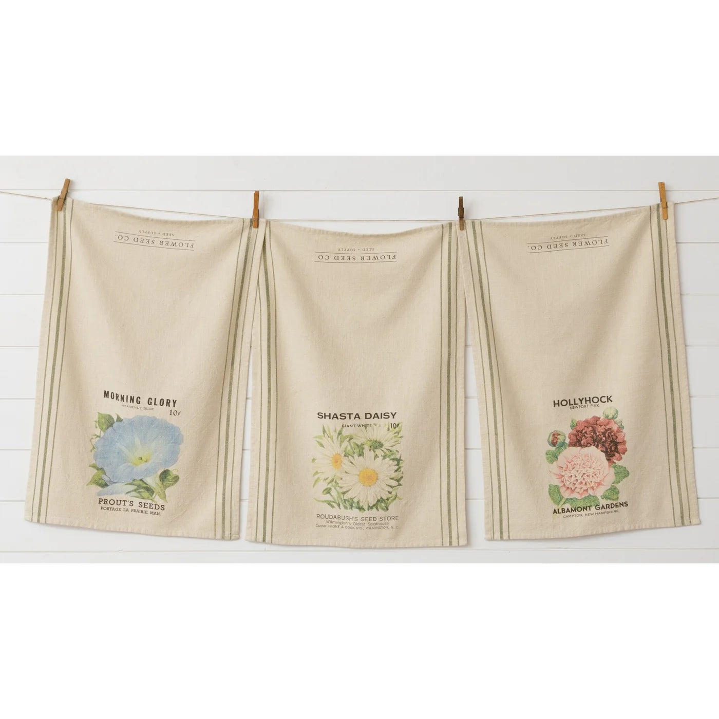 Tea Towels -Flower Seed Packets (Set of 3) - Five and Divine