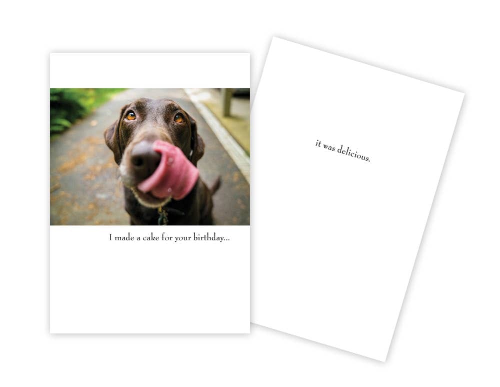 Licking Dog Funny Birthday Card - Five and Divine
