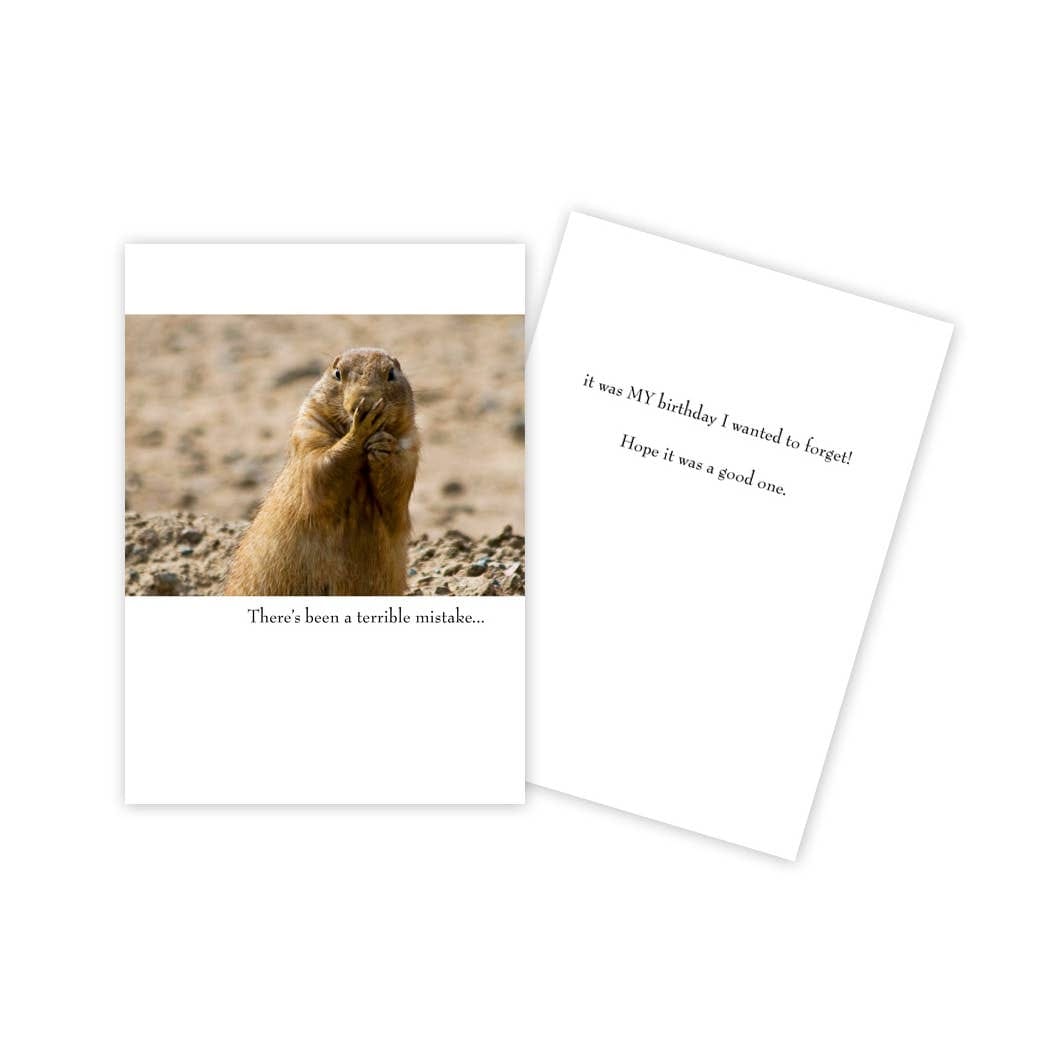 Prairie Dog Funny Belated Birthday Card - Five and Divine