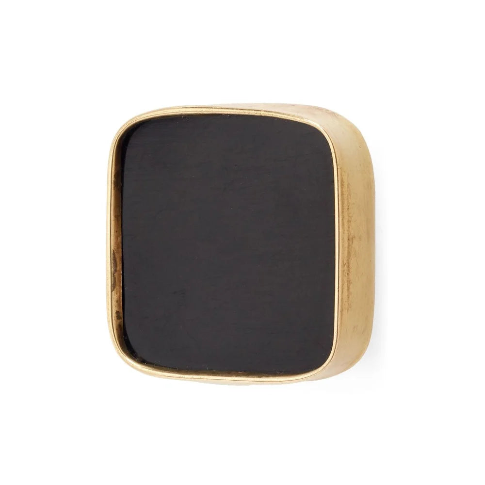 Gold and Black Square Iron and Resin Knob - Five and Divine