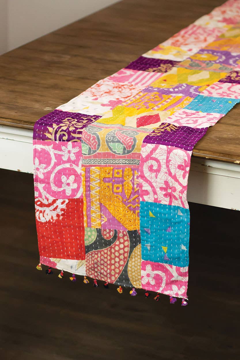 Kantha Table Runner - Five and Divine