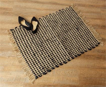 Jute Rug with Black Accents and Tassels 35