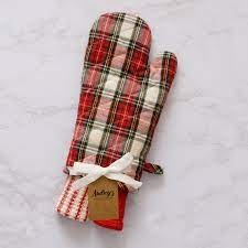 Tartan Oven Mitt Gift Set with Dish Cloths - Five and Divine