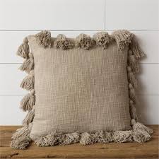 Pillow - Taupe with Tassels - Five and Divine