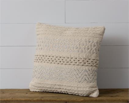 Pillow - Knitted with Silver Accents - Five and Divine
