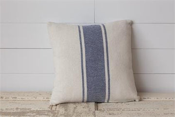 Pillow - Woven with Blue Stripe - Five and Divine
