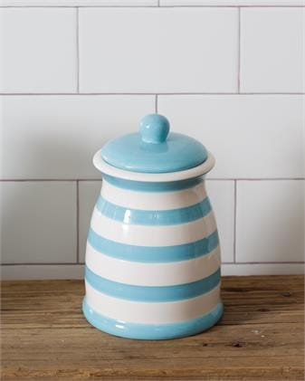Cookie Jar - Blue and White Stripe