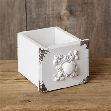 White Rustic Drawer Container (Small) - Five and Divine