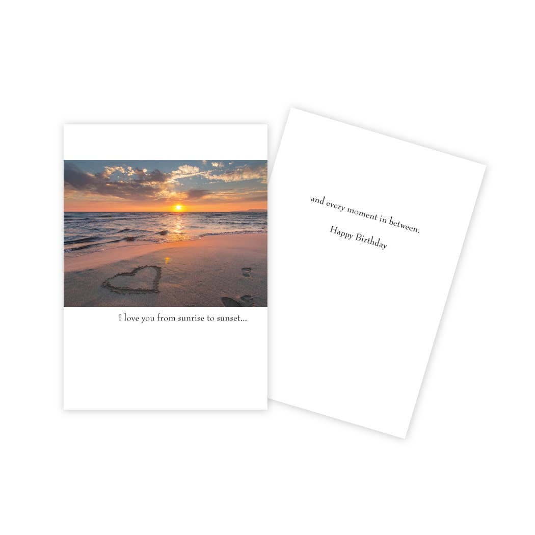 Sunset Beach Coastal Anniversary Card - Five and Divine