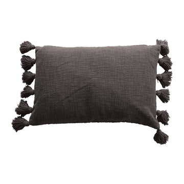 Iron Cotton Lumbar Pillow with Tassels 24