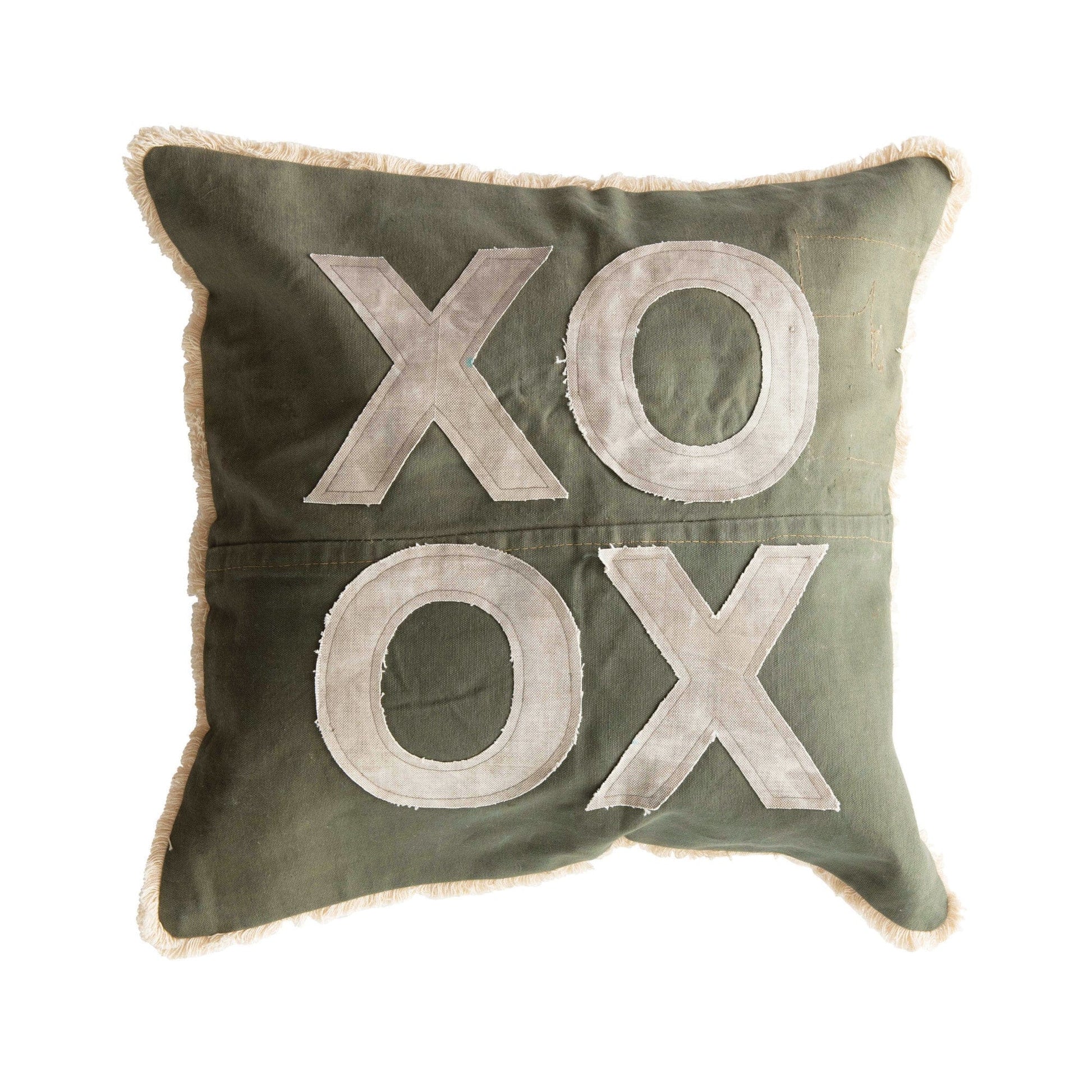 XO Pillow with Applique and Eyelash Fringe - Five and Divine