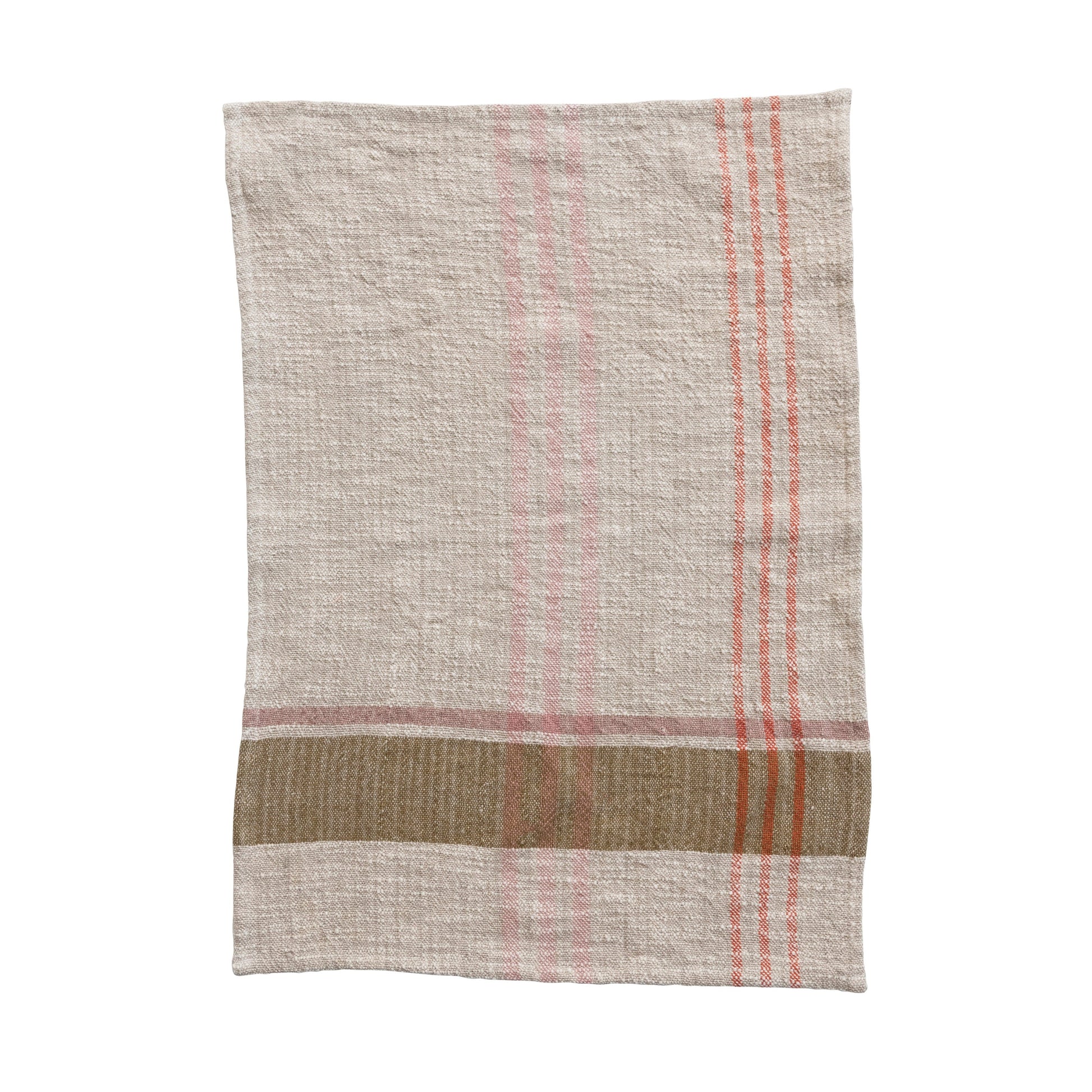 Woven Cotton & Linen Plaid Tea Towel (Multi Color) - Five and Divine