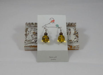 Silverfill Earrings - Vintage Glass Beads & Gemstone