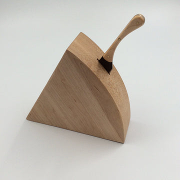 Cheese Wedge with Forged Knife - Maple Wood