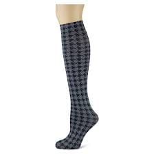 Sox Trot Adult Knee Highs - Houndstooth on Smoke - Five and Divine